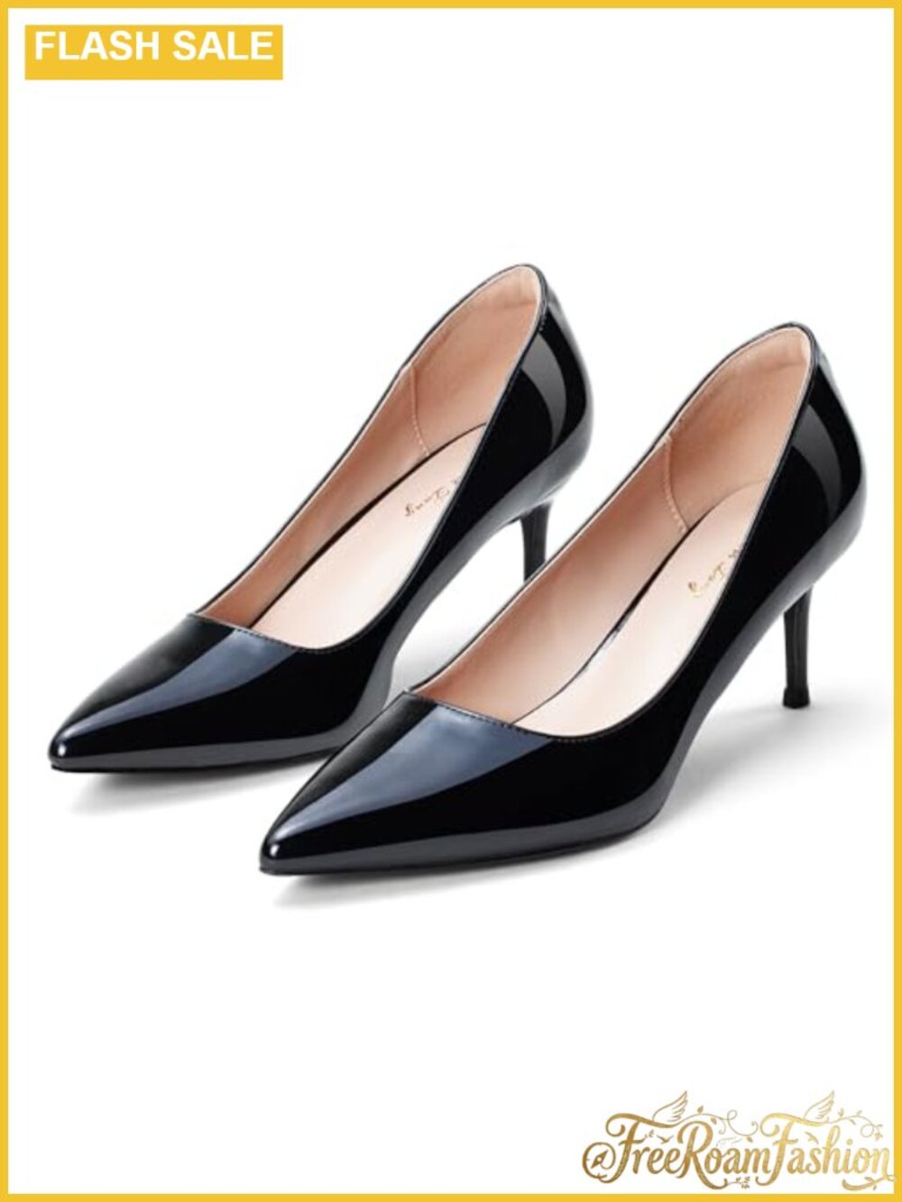 Kitten Heel Pointed Toe Pumps Cushioned Comfort Low Heel Shoes